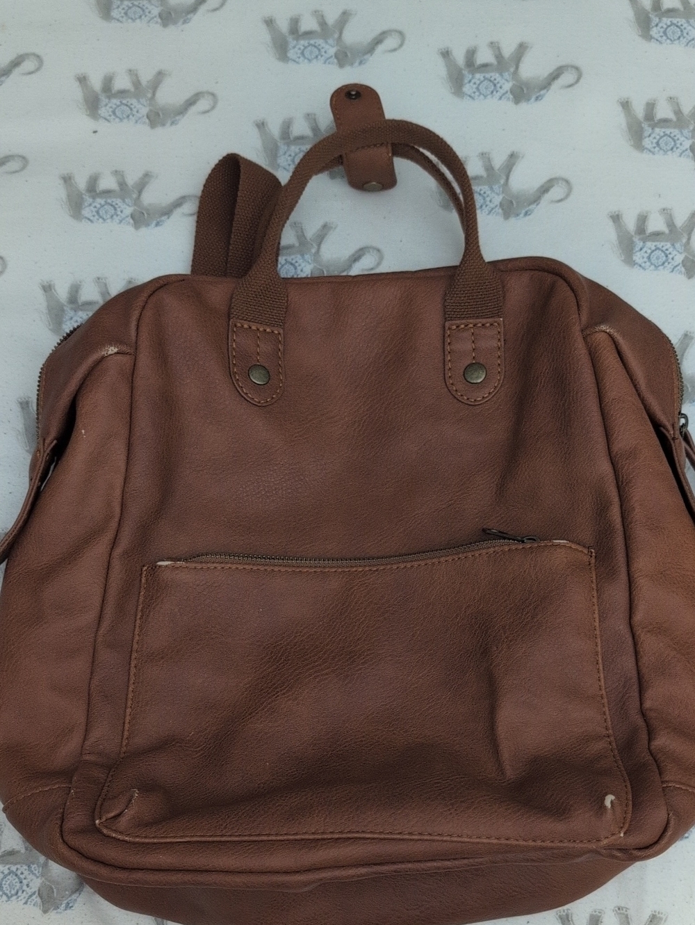 Universal Thread Brown Canvas Interior Label Tote